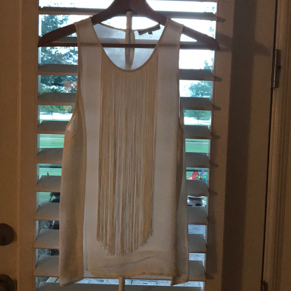 Karina Grimaldi sleeveless shirt with fringe